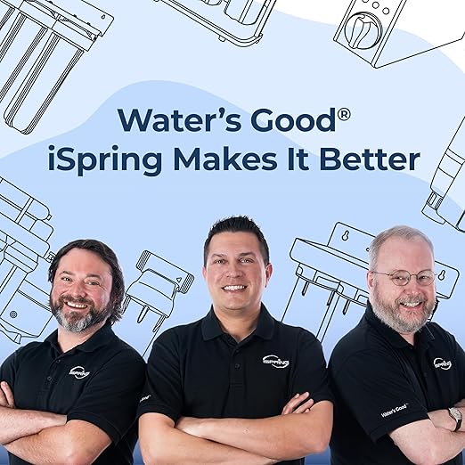 iSpring WGB32B-PB 3-Stage Whole House Water Filtration System (w/ 20” x 4.5” Fine Sediment, Carbon Block, and Lead Reducing Filters) w/ 3/4'' Push-Fit Stainless Steel Hose Connectors