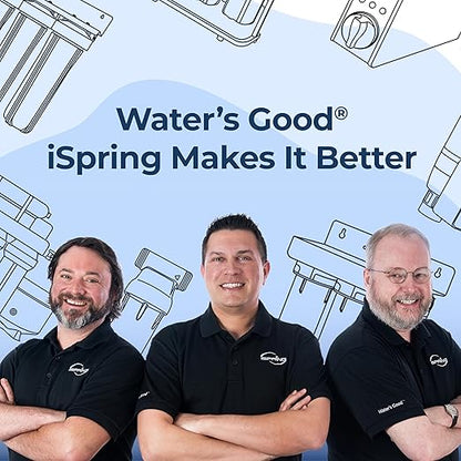 iSpring Whole House Water Filter System w/Auto-Flushing Spin Down Sediment Filter, Water Descaler, GAC+KDF, and Carbon Block Filter, WGB32B-KDS+WSP50ARB