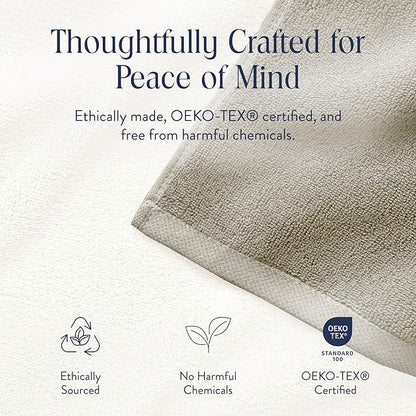 Brooklinen Super-Plush Turkish Cotton Hand Towels - Set of 2 - Cotton, 820 GSM, Highly Absorbent, Machine Washable, Perfect for Home & Bathroom (20" x 30", Stone)