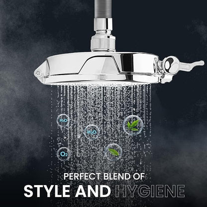 Shower Clear-The World’s Only Cleanable Shower Head with Patented Open-Clean Design to Reduce Moisture and Buildup, High Pressure Flow, Universal Fit -Chrome (1.1 lbs, 5.5 inches)
