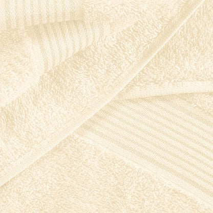 Belizzi Home Ultra Soft 3 Pack Cotton Towel Set, Contains a Bath Towel 28x55 inch, a Hand Towel 16x24 inch & a Wash Coth 12x12 inch, Ideal Everyday use, Compact & Lightweight - Ivory
