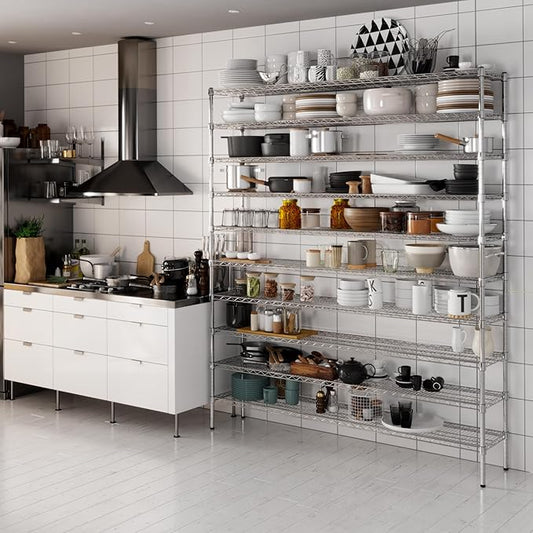 14" Deep x 72" Wide x 86" Height Wire Shelving Kit | 10-Tier | NSF Commercial Storage Rack Unit