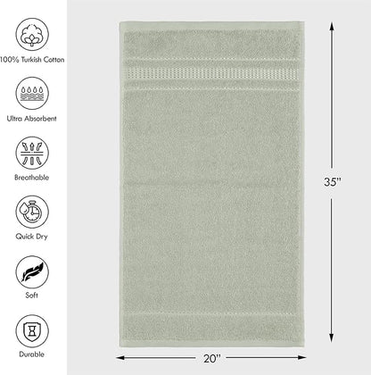 Melissa Linen, 2 Piece Hand Towel Set, 100% Turkish Cotton Face Hand Towels for Bathroom, 20 in x 35 in, Absorbent, Quick Dry, Durable and Soft, Spa and Hotel Quality, Mint Green