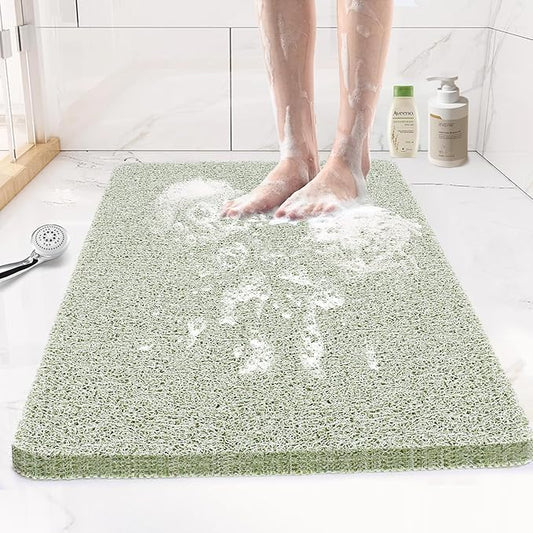 Joyhalo Shower Mats for Showers Anti Slip for Elderly, 30'' x 17'' Non Slip Bath Mat for Inside Shower, Bath Tub Mats for Bathroom Non Slip for Shower, PVC Loofah Bathroom Mats, Mint Green