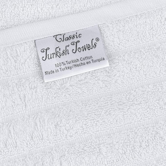 Classic Turkish Towels CTT - Premium 2 Piece Jumbo Bath Sheets, 100% Turkish Cotton, Absorbent & Ultra Comfy Bath Towel Sheets for Hotels & Spa | 40"x65" (White)