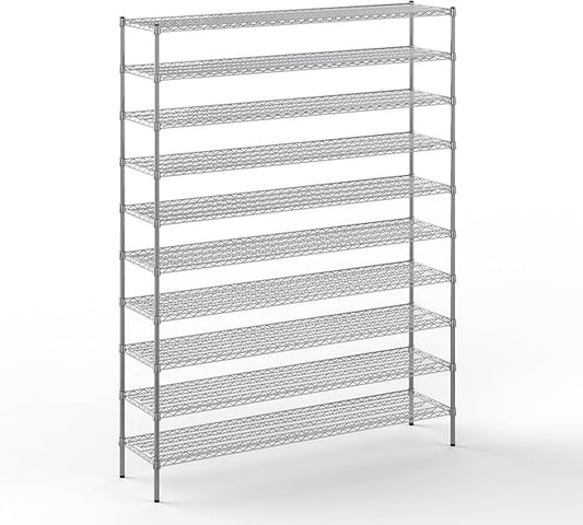 18" Deep x 72" Wide x 96" Height Wire Shelving Kit | 10-Tier | NSF Commercial Storage Rack Unit