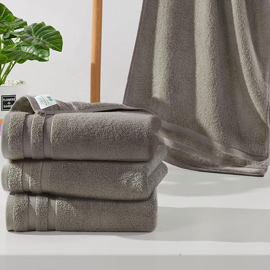 Hand Towels for Bathroom (4 Pack, 14"x30") - 100% Cotton | Thick 480GSM | Light Weight | Absorbent | Soft, Fluffy Hand towel for Showering & Guest Use, Bathroom Accessories & Home Decor, Brown