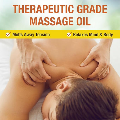 Seven Minerals Arnica Sore Muscle Massage Oil for Massage Therapy - Big 16 oz - Ideal for Professional or at-Home Body Massage. Soothing Natural Blend of Almond, Jojoba & Vitamin E