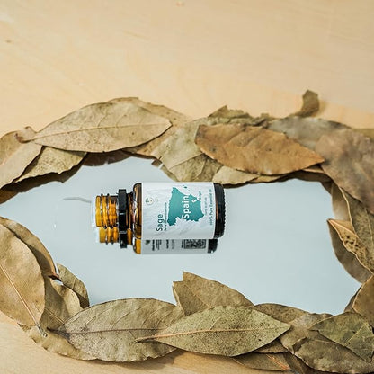 Sage Essential Oil - Direct from Essential Oils SL Spain - Steam Distilled - Aceite Esencial de Salvia for Aromatherapy, Massage, Diffuser, DIY Candle and Soap Making - 15ml