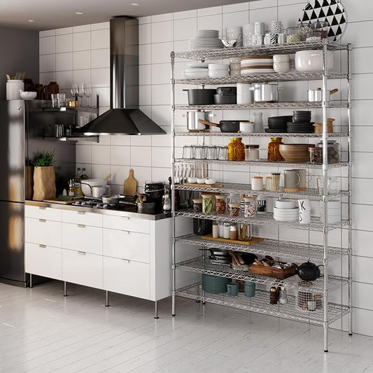 18" Deep x 54" Wide x 86" Height Wire Shelving Kit | 10-Tier | NSF Commercial Storage Rack Unit