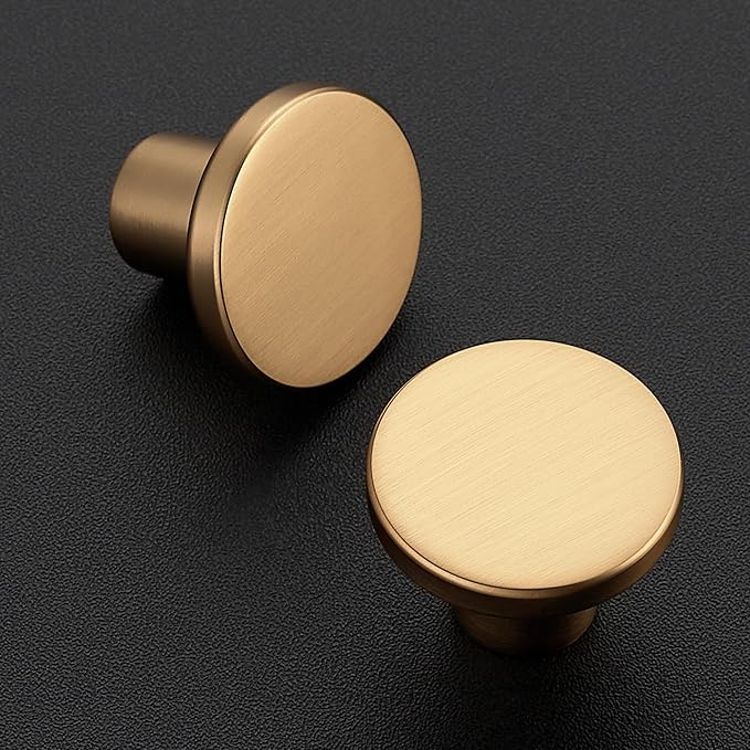 Ravinte 1 Pack Cabinet Knobs Champagne Bronze Kitchen Cabinet Knobs Round Dresser Drawer Knobs Drawer Pulls Closet Door Knobs 1-1/5 Inch