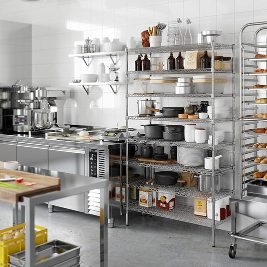 18" Deep x 42" Wide x 74" Height Wire Shelving Kit | 8-Tier | NSF Commercial Storage Rack Unit