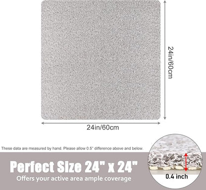 Shower Mat Bathtub Mat Non-Slip - 24x24 Inch, Soft Comfort Bath Mat with Drainage Holes, PVC Loofah Massage Bathmat for Shower, Tub, Bathroom, Wet Areas, Quick Drying
