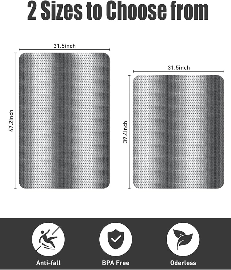 Large Anti Slip Shower Mat - Yonala 39.4" x 31.5" Non Slip Shower Mat for Inside Shower, Trimmable PVC Shower Floor Mat for Shower Stall, Bathroom, Tub, Quick Drying Matt