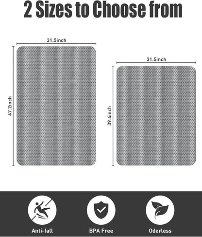 Large Anti Slip Shower Mat - Yonala 39.4" x 31.5" Non Slip Shower Mat for Inside Shower, Trimmable PVC Shower Floor Mat for Shower Stall, Bathroom, Tub, Quick Drying Matt