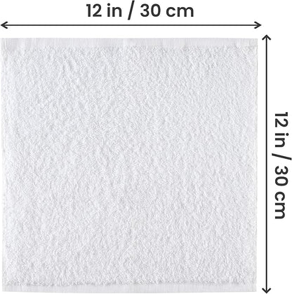 Utopia Towels 24 Pack Cotton Washcloths Set, 100% Ring Spun Cotton, Premium Quality Flannel Face Cloths, Highly Absorbent and Soft Feel Fingertip Towels, White
