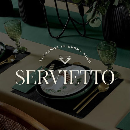 50-Pack Servietto Disposable Linen-Feel Guest Towels [12" x 17"] - Cloth-Like Hand Bathroom Napkins - Made In USA, Soft and Absorbent Paper Napkin for, Bathroom, Party, Wedding, Or Event