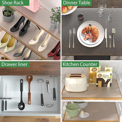 Anoak Shelf Liner - Non-Slip Cabinet Liner, 22 Inch x 10 FT(120 Inch) Durable Waterproof Washable Oil-Proof for Kitchen Cabinet, Shelves, Refrigerator, Storage, Desks, Non Adhesive