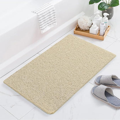 Joyhalo Bathtub Mat Non Slip, Bath Mat for Tub, Shower Mats for Inside Shower, 17x24 Inch, PVC Loofah Bathroom Mats for Wet Areas, Quick Drying, Beige
