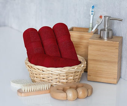 Utopia Towels 8 Piece Luxury Towel Set – Majestic Plush, Super Absorbent & Quicker-to-Dry, Thick 100% Ring Spun Cotton Towels for Bathroom, Spa & Hotel – 2 Bath, 2 Hand, 4 Washcloths,Red