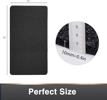 Asvin Soft Textured Bath, Shower, Tub Mat, 35x16 Inch, Phthalate Free, Non Slip Comfort Bathtub Mats with Drain, PVC Loofah Bathroom Mats for Wet Areas, Quick Drying
