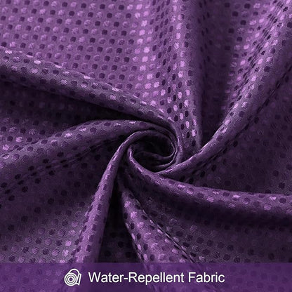 3 in 1 Stall Half Size Purple Shower Curtain Set-36 W x 72 H, Modern Waffle Waterproof Fabric and PEVA Liner Set with Stainless Steel Hooks