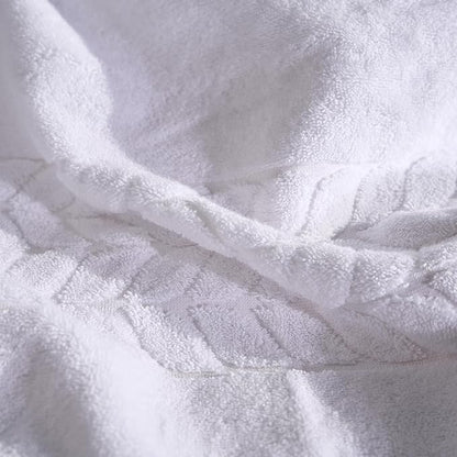 BAGNO MILANO Organic Turkish Cotton Bath Towels, Luxury Jacquard Collection, Certified Organic Highly Absorbent, Soft-Plush Towel Set (White, Bathsheet)