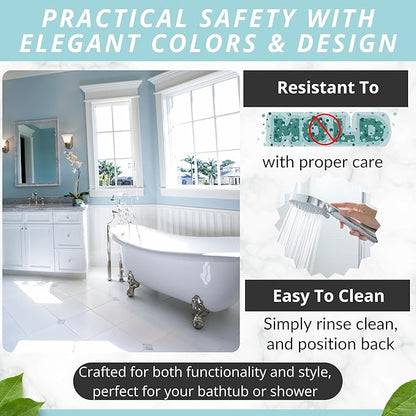 ENKOSI Bath Mat - Large Non Slip Bathtub & Shower Mat - Extra Long 40 x 16 Inch Bathroom Mats for Tub Nonslip Anti Slip Bathmats (40x16 Navy 1-Pack)