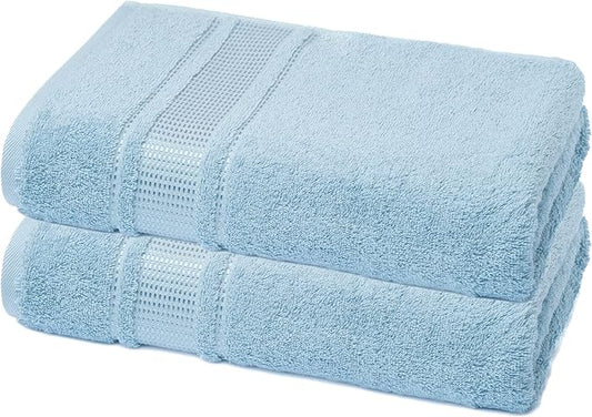 Melissa Linen Hand Towels Set of 2, 100% Turkish Cotton Towels, Blue Hand Towels for Bathroom, 20 in x 35 in, Absorbent, Quick Dry, Durable and Soft, Spa and Hotel Quality, Ocean Blue
