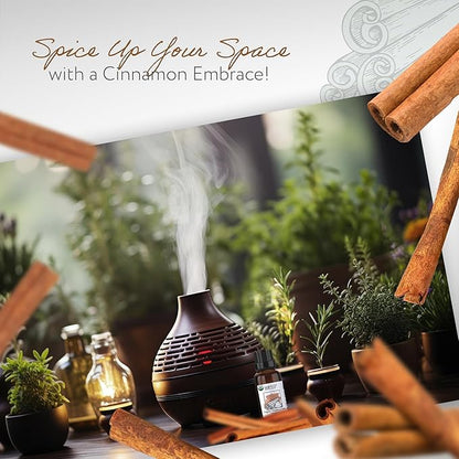 HBNO Organic Cinnamon Bark Essential Oil - 1 oz (30ml) Size - Ideal for Diffusers, Cleaning Agents, Skincare, and Haircare.