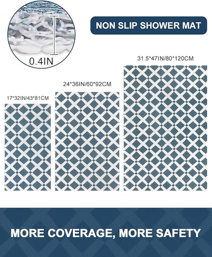 Bathtub Mat Non Slip - Anti Slip Shower Mat, Quick Drying Bath Tub Mats, Soft PVC Loofah Foot Massage Mat, Bath Mat for Shower, Tub, Bathroom, Floor, Kitchen, Pool, Hotel