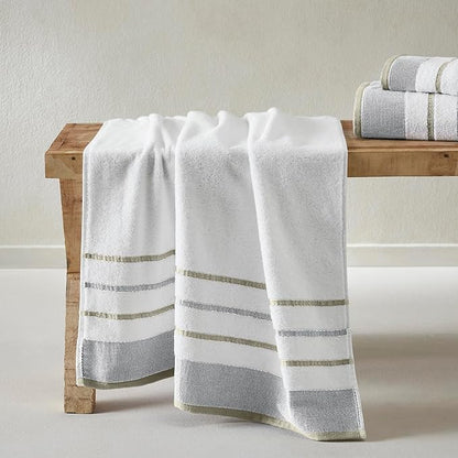 Great Bay Home Decorative Bath Towel Set - Luxury Cotton 6 Piece Towel Set - 2 Bath Towels, 2 Hand Towels, 2 Washcloths - Luxurious, Ultra-Soft, Durable Towels for Bathroom Decor (Grey/Cappuccino)