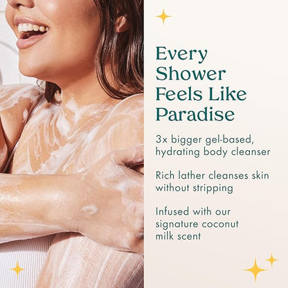 Kopari Jumbo Coconut Hydrating Body Wash with Organic Coconut Water, Sea Kelp and Aloe Vera, Luxurious Gel to Foam, Sweet Coconut & Vanilla, 25 oz