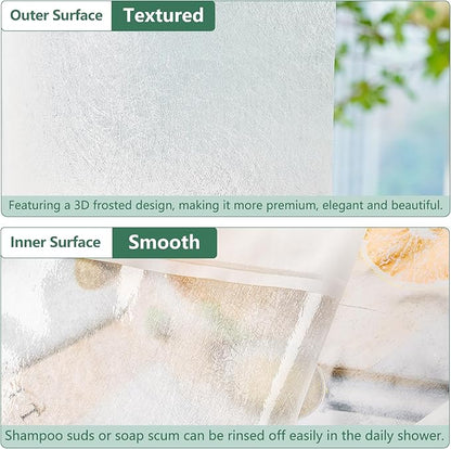 Waterproof Frosted Shower Curtain Liner 108 inches Wide, Bpa-Free EVA Shower Liner with 3 Extra-Large Magnets, 108''W x 72''L Plastic Shower Curtain 3D Silk Translucent for Bathroom Privacy