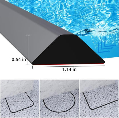 Duzzy 67 Inch Collapsible Shower Water Dam, Shower Threshold Water Stopper Barrier and Retention System and Keeps Water Inside Threshold Dry and Wet Separation, Suitable for Bathroom & Kitchen