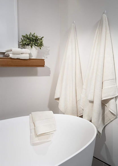 Fabdreams 100% Organic Cotton Bath Sheet Set of 2 700 GSM Oversized Towels Ultra Soft Plush Absorbent Durable Skin-Friendly Spa Hotel Premium Comfort Large 36 x 70 in Ivory