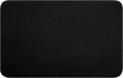 American Soft Linen 21x32 Fluffy Foamed Slip Reducer Bath Rug, Machine Washable Area Bath Mat Rugs for Bathroom, Black