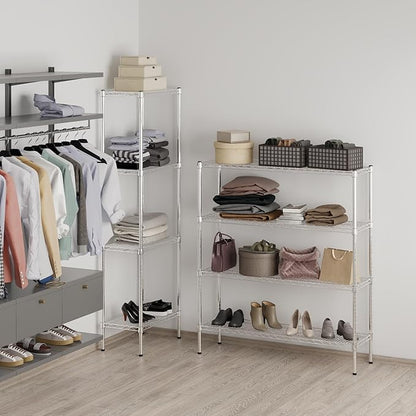 14" Deep x 48" Wide x 54" Height Wire Shelving Kit | 4-Tier | NSF Commercial Storage Rack Unit