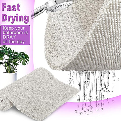 Shower Mats Non Slip for Elderly, 24x47’’Extra Lager Loofah Loofah Bath Mats for Shower, Non-Slip BathMat for Elderly-White