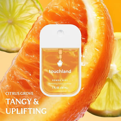 Touchland Hydrating Hand Sanitizer Spray, FRESH Trio Set (Mint, Citrus, Lemon Lime), 1 FL. OZ. Travel Size Power Mist Sprays (Set of 3)