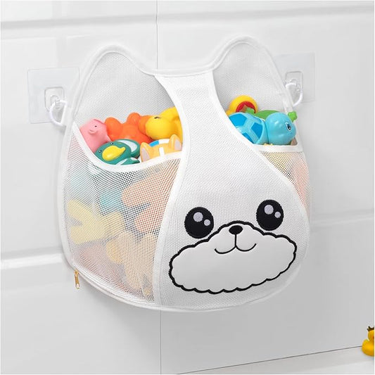 Bath Toy Storage 3.2-Gallon Hanging Bath Toy Holder for Kids‘ Bath Tub – Zippered, Quick-Drying and Machine-Washable Bathroom Organizer