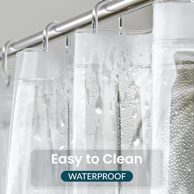 Titanker Clear Shower Curtain Liner Plastic Long Shower Liner 72 x 78 PEVA Lightweight Waterproof Shower Curtains for Bathroom with Magnets and Rustproof Grommets