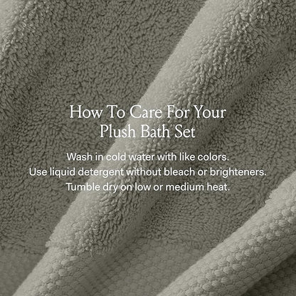 BOLL & BRANCH Plush Bath Sheet Set - Cream - 6 Piece - Includes 2 Oversized Bath Sheets, 2 Hand Towels & 2 Washcloths - 100% Organic Cotton - Ultra Soft & Luxurious - Quick Absorbing