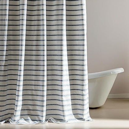 SLEEP ZONE Shower Curtain Liner, Waffle Shower Curtains for Bathroom, Heavy Duty Thick Fabric Shower Curtains - 285GSM Luxury Weighted Polyester Bath Curtain, 72" × 86" (Blue)