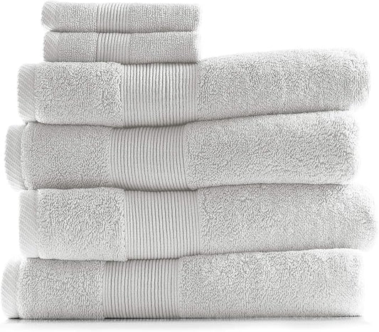 Hearth & Harbor Bath Towels for Bathroom - 100% Ring Spun Cotton Luxury Bathroom Towels - Ultra Soft & Highly Absorbent, Bath Towels Set of 6 - White