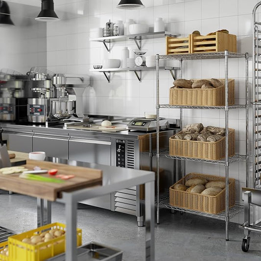 18" Deep x 30" Wide x 64" Height Wire Shelving Kit | 4-Tier | NSF Commercial Storage Rack Unit