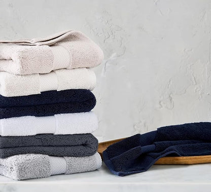Delara 100% Organic Cotton Towels 650 GSM Plush Feather Touch Quick Dry Hand Towel, Pack of 6 GOTS Certified, Oeko-Tex Green Certified, Organic Cotton Hand Towel, 20"X30"