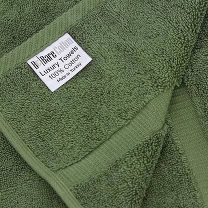 Luxury Hotel & Spa Collection Highly Absorbent, Quick Dry 100% Turkish Cotton 700 GSM, Eco Friendly Towel, for Bathroom Dobby Border Soft Bath Towel Set 27 X 54 -Moss, Bath Towels - Set of 4