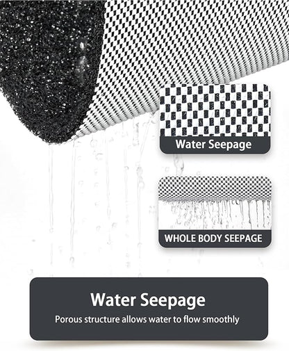 Non Slip Shower Mats for Inside Shower,17x30 Inch,Anti-Slip Bathtub Mats for Bathroom, Foot Scrubber Loofah Bath Mats for Shower, Quick Drying Shower Stall Mats for Wet Areas (Black)