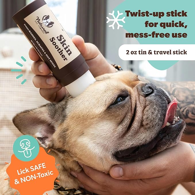 Natural Dog Company Skin Soother Travel Stick 4 Pack – Four 0.15 oz Pocket-Size Dog Skin Balms with Coconut Oil, Cocoa Butter, Calendula & Vitamin E – Helps Soothe Hot Spots, Redness & Irritated Skin
